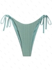Bas de Bikini Texturé Noué à Côté L Bleu clair