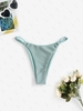 Bas de Bikini Texturé Noué en O M Vert clair