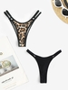 Bas de Bikini Thong à Imprimé Léopard à Coupe Haute Taille unique Multi a