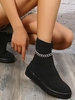 Baskets Hautes avec Fausse Perle à Lacets Style de Chaussettes