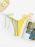 Bikini à Imprimé Floral M Jaune