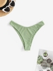 Bikini Chinée à Coupe Haute Effiloché S Vert clair