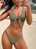 Bikini String Noué Rembourré L Vert armée