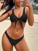 Bikini String Noué Rembourré M Noir