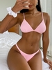Bikinis à Taille Basse à Bretelles Spaghetti L Rose