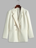Blazer Décontracté en Couleur Unie avec Fausse Poche M Café lumière