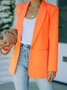 Blazer en Couleur Unie avec Un Bouton avec Poche L Orange