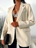 Blazer Epaule Matelassée avec Poche à Col Revers S Café lumière