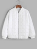 Blouson Aviateur Rembourré avec Fermeture Glissière S Blanc