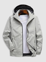 Blouson Coupe-vent à Capuche et Fermeture Glissière M Jaune clair