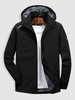 Blouson Coupe-vent à Capuche et Fermeture Glissière M Noir