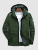 Blouson Coupe-vent à Capuche et Fermeture Glissière S Vert profond