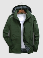 Blouson Coupe-vent à Capuche et Fermeture Glissière S Vert profond