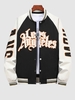 Blouson de Base-ball LOS ANGELES Tropicale Brodée à Manches Raglan Xxl Noir