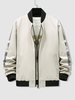 Blouson de Bomber Graphique avec Poches Obliques Xl Kaki léger