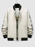 Blouson de Bomber Graphique avec Poches Obliques Xl Kaki léger
