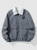 Blouson en Velours Côtelé à Col Rabattu M Gris