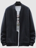 Blouson Zippé avec Poche en Laine Xs Bleu profond