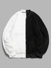 Blouson Zippé Contrasté Fourré Toison S Blanc