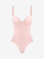 Body à Bretelle Rembourré Panneau en Maille S Rose clair