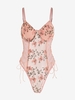 Body Applique Papillon Transparent à Armature à Lacets M Rose léger