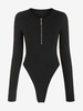 Body Demi-zip à Jambe Haute L Noir