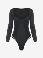 Body en Dentelle Transparente Insérée L Noir