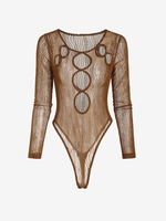 Body Evidé en Dentelle Transparente M Café