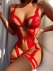 Body Lingerie à Armature avec Jarretelle M Rouge