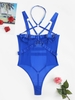 Body Lingerie à Bretelle Bague en O à Armature à Col Halter M Bleu