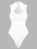Body Nuisette Découpé Style Chinois avec Bouton M Blanc