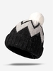 Bonnet en Tricot Zigzagué à Pompons