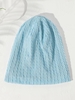 Bonnet Texturé en Tricot à Câble en Couleur Unie