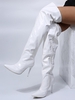 Bottes à Talon Aiguille en Cuir Verni Au-dessus du Genou