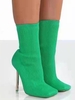Bottes à Talons Aiguilles et en Tricot Extensible à Bouts Carrés