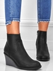Bottes à Talons Compensés avec Fermeture Éclair sur le Côté