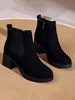 Bottes à Talons Épais avec Bouts Pointus et Fermeture Éclair sur le Côté