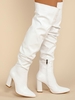 Bottes à Talons Épais Froncées Au-dessus du Genou