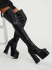 Bottes Au-dessus du Genou à Bout Carré