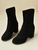 Bottes Chausettes à Talon Épais en Faux Cuir