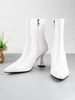 Bottes Chaussettes Zippées à Côté en Cuir Verni