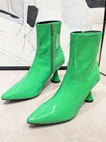 Bottes Chaussettes Zippées à Côté en Cuir Verni