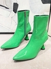 Bottes Chaussettes Zippées à Côté en Cuir Verni