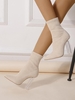 Bottes Contrastées à Bout Pointu à Talon Epais Tricot Extensible