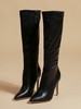 Bottes Cuissardes à Talons Aiguilles et à Bouts Pointus avec Fermeture Éclair sur le Côté