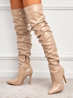 Bottes Cuissardes en Cuir Verni à Talons Aiguilles