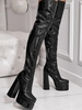 Bottes Cuissardes Plate-forme en Cuir Verni Extensibles