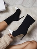 Bottes de Chaussettes Bicolores à Talon Aiguille Extensible