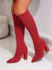 Bottes de Chaussettes en Tricot à Talons Épais Extensible Hauteur à Genou