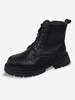 Bottes de Combat à Plate-forme et Surpiqûres à Lacets